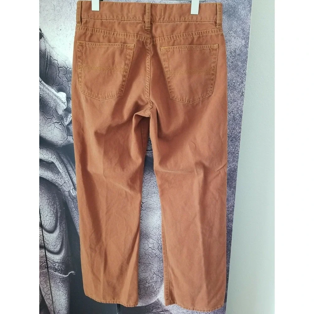 Men's Express Precision Fit Brown Cotton‎ Straight Leg Pants Size 30W 30L